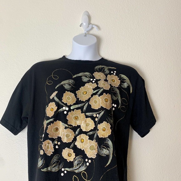 Vintage MODA BAZAAR CALIFORNIA Womens T Shirt Top Blouse One Size Art to Wear - Picture 2 of 8